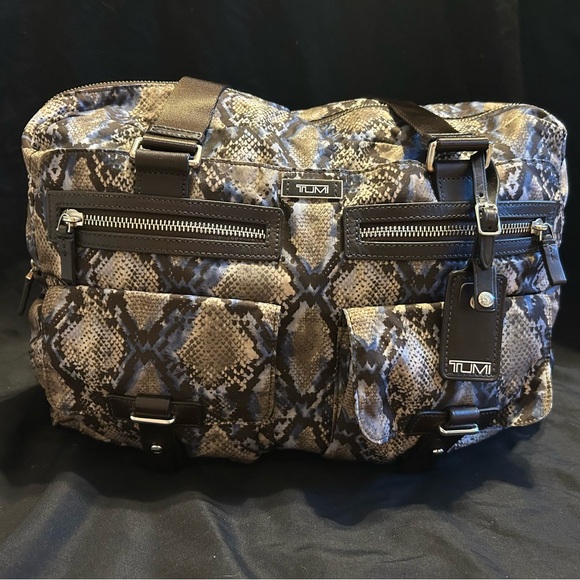 USED TUMI SNAKE PRINT WEEKENDER